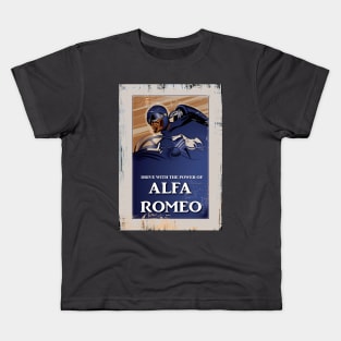 Alfa Romeo Vintage Poster Distressed type 1 Kids T-Shirt